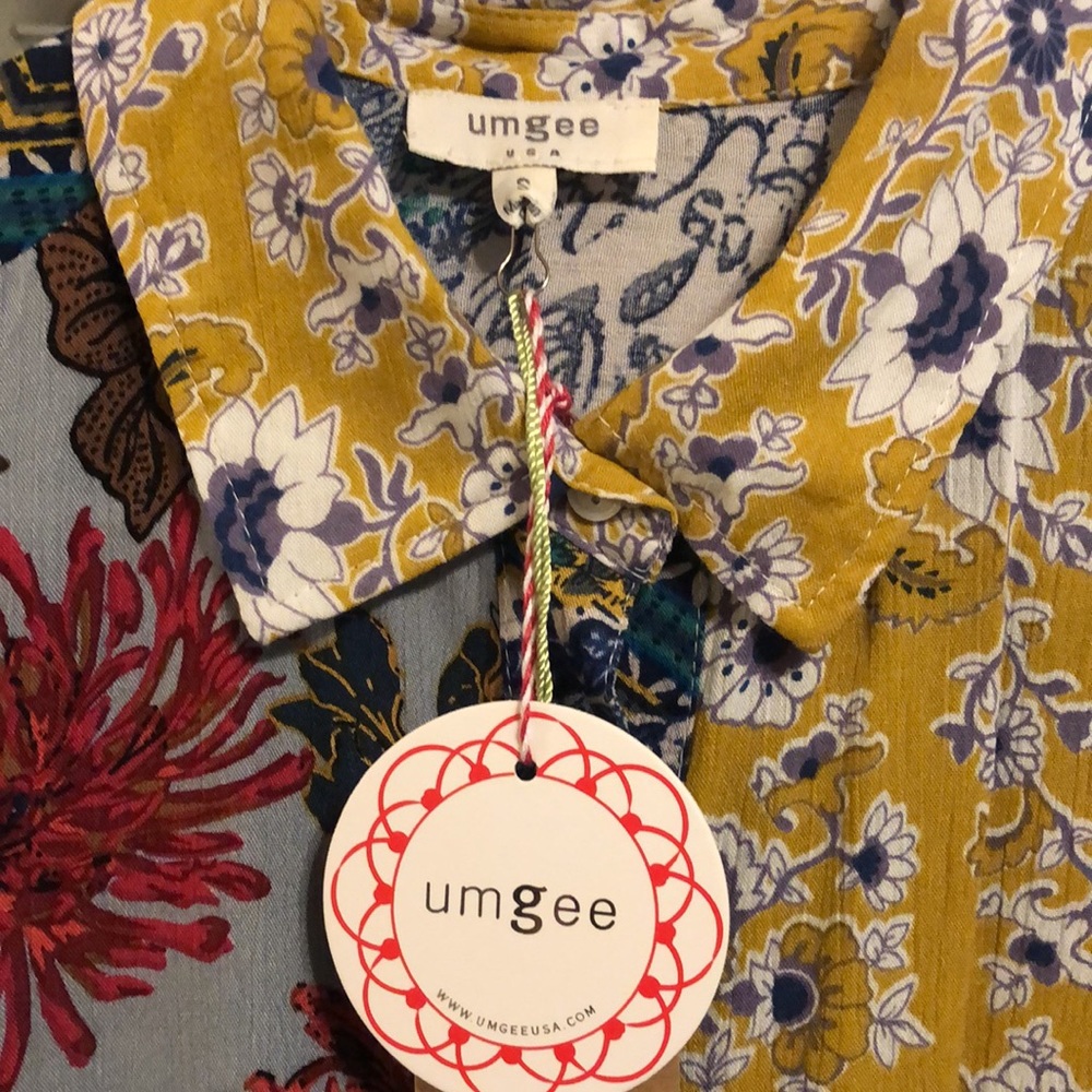 Ladies patchwork flowing rayon blouse - Picture 3 of 7